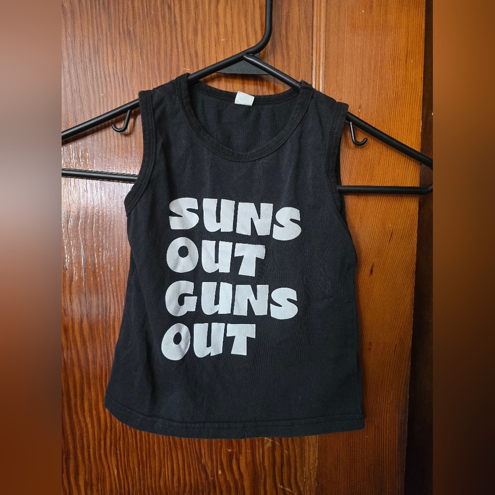 Boys Black Suns Out Tank 4T